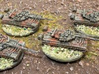 1-285thSoviet micro armour GHQ and Heroics  (2 of 7)  Actually GHQ T80's but i am currently using them as T72